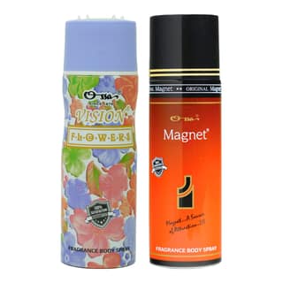 VISION FLOWER & MAGNET BODY SPRAY, 2 X 200ML