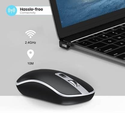ZEBRONICS ZEB DASH PLUS Wireless Optical Mouse (2.4GHz Wireless, Black) view 3
