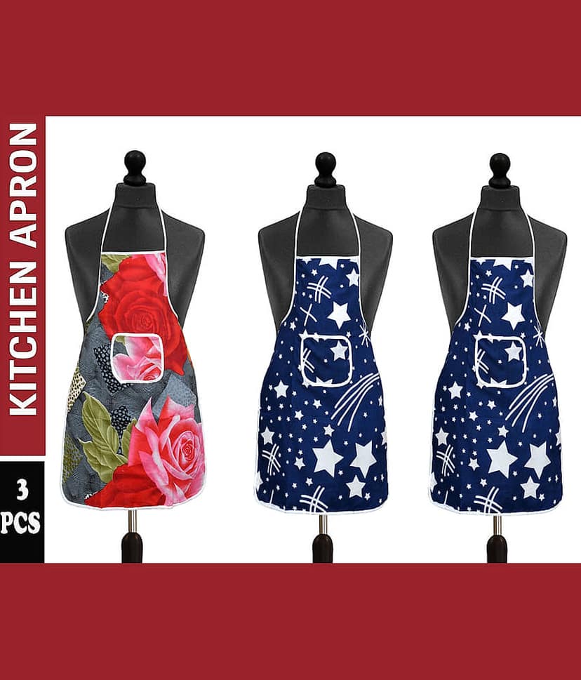 Aazeem Set of 3 Multi Printed Poly Cotton Apron