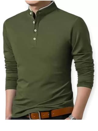 Men Solid Round Neck Cotton Blend Green T-Shirt
