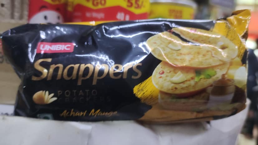 UNIBIC FOODS Snappers Potato Crackers - Achari Mango, Crispy & Crunchy