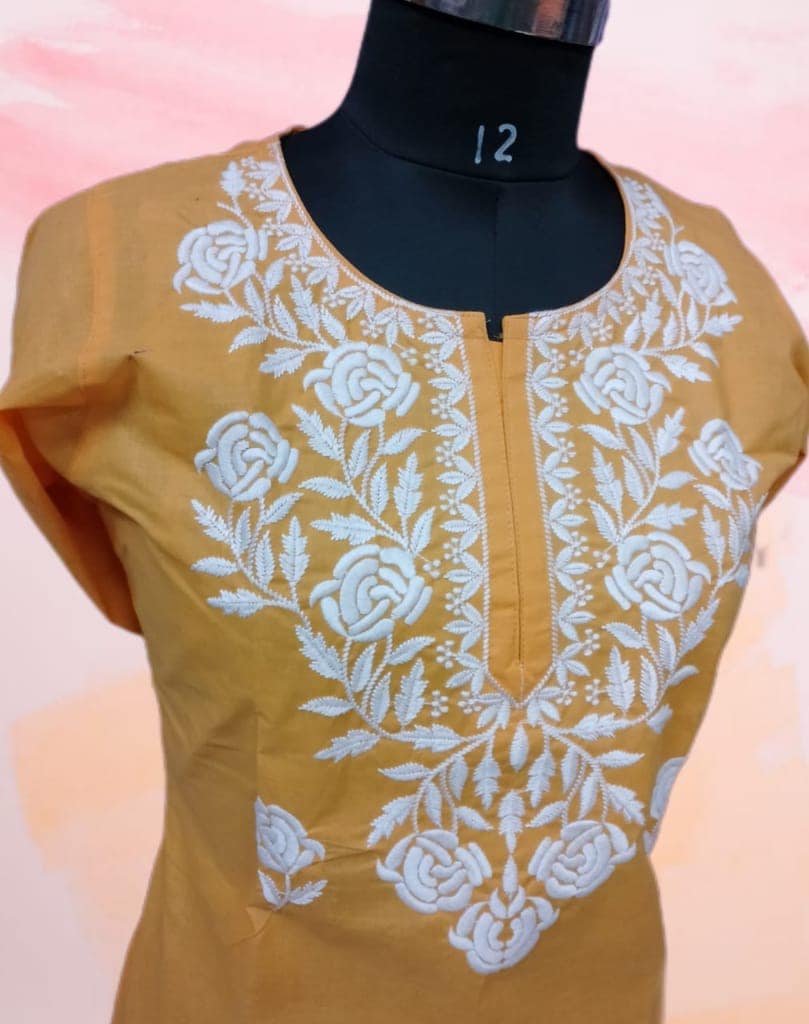 P.C SHORT COTTON YELLOW KURTI view 4