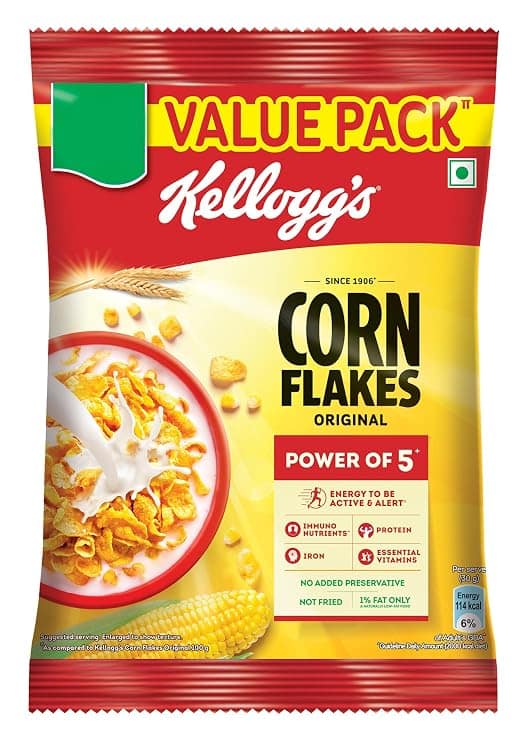 Kelloggs Corn Flakes - Original, High In Iron, B Group Vitamins, Breakfast Cereals, 65 g
