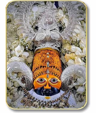 Livin'luxe Shrinath Ji Silver Mukut Darshan MDF Wall Art with Table Top Stand