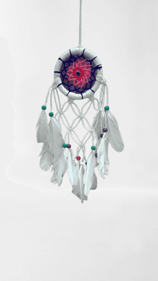 Handmade White Feather Dream Catcher Wall Hanging Decor