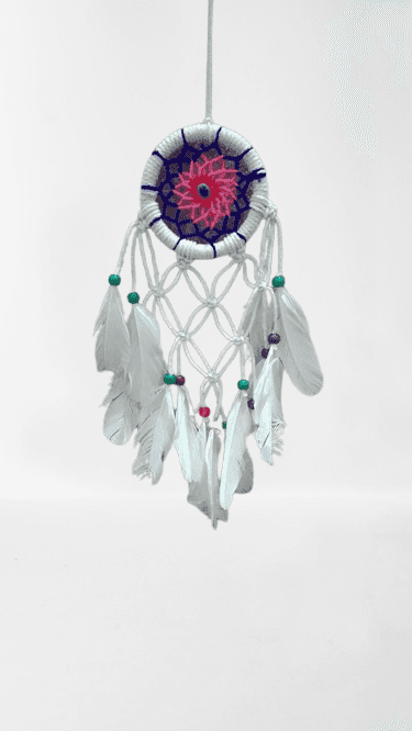 Handmade White Feather Dream Catcher Wall Hanging Decor