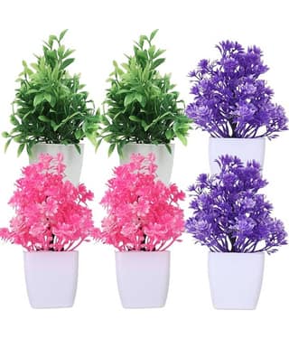 KanRaj - Multicolor Wild Artificial Bonsai ( Pack of 6 )