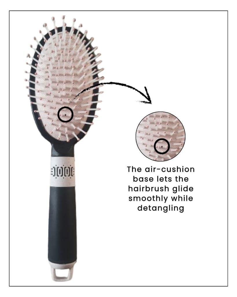 Hair Brush With Strong & Flexible Nylon Bristles Having Anti-static Ball Tips, For Grooming, Straightening, view 4