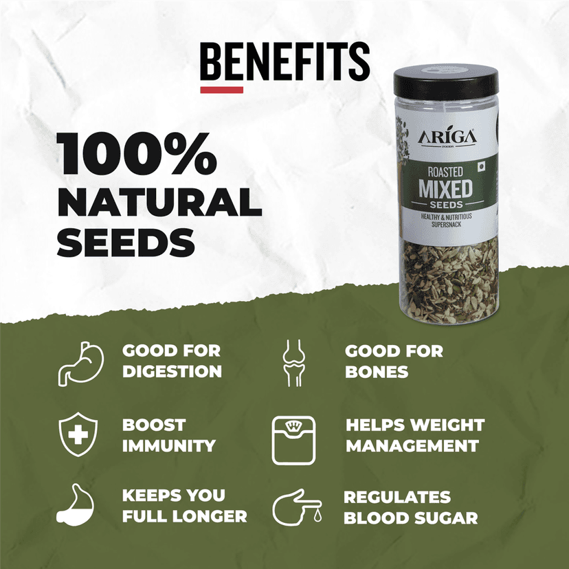 Ariga Foods Roasted Mixed Seeds Premium Healthy & Nutritious Mixed Seeds 5 in 1 - 1kg (2 x 500g) view 2