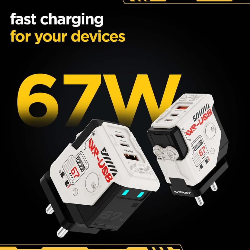 Cybotron 67W GaN Superfast Wall Charger White view 4