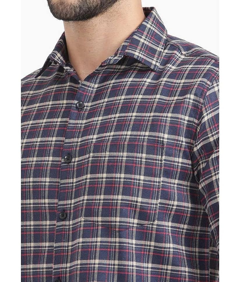 TrendiVastra Cotton Blend Slim Fit Checks Full Sleeves Men's Casual Shirt - Multicolor ( Pack of 1 )