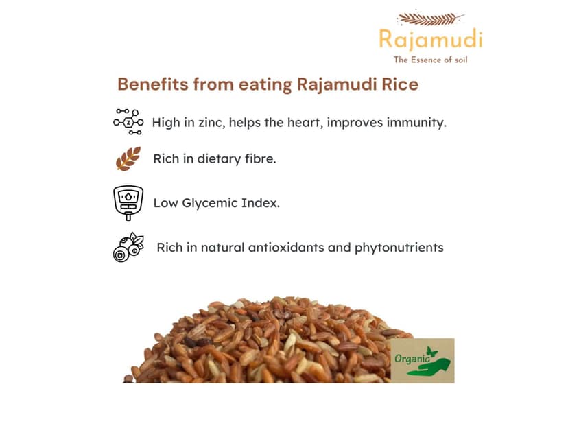 Rajamudi Organics Semi Polished Rice - 5 Kilogram view 2
