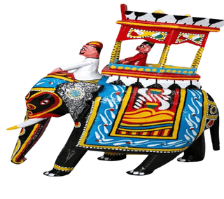 Handcrafted Wooden Elephant Showpiece - Indian Art Decor