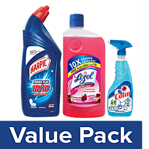 bb Combo Harpic Toilet Cleaner 1 L + Lizol Surface Cleaner 1 L + Colin Cleaner 500 ml, Combo 3 items
