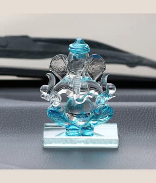 eCraftIndia Showpiece Crystal Ganesha Idol 6 x 4 cms Pack of 1