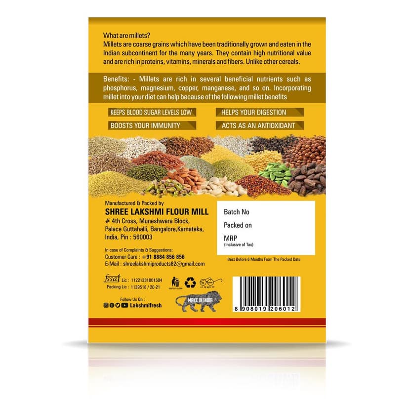 Lakshmi Fresh Millets Health Mix 500g I 100% Natural, Health & Nutrition Drink | Millets Health Drink | Millets Porridge Mix (pack of 2) view 3