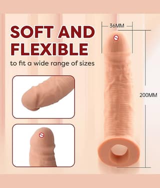 KAMAHOUSE 8.75 INCH 2 HOLE JUMBO EXTEDER CONDOOM PENIS SLEEVE FOR MEN