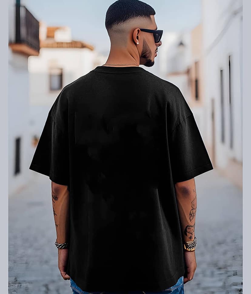 AOOSH Men Cotton Blend Oversized Fit Solid T-Shirt ( Olive ) view 2