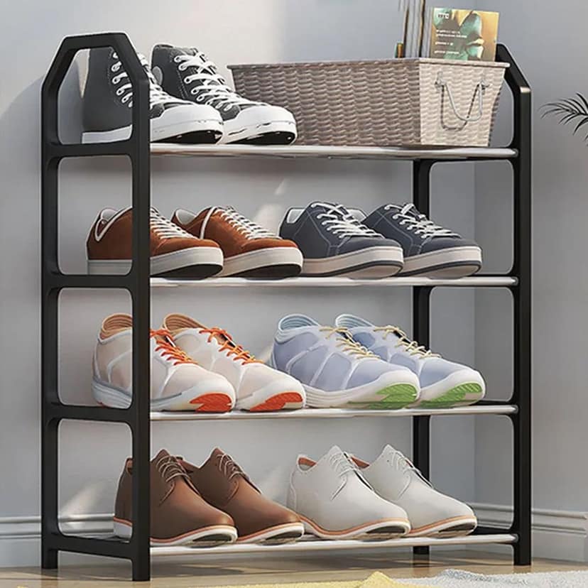 4 Layer Space‑saving Shoes Show Rack Folding Shoe Rack (1 Pc) view 3