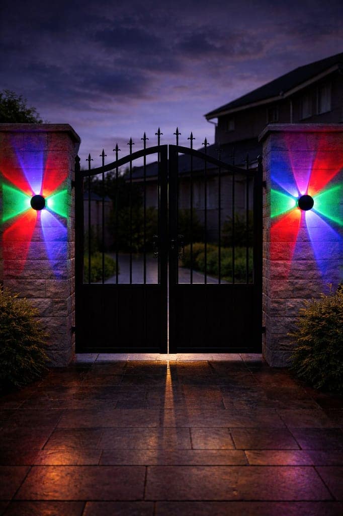 SPARKWORLD 5-Way Round Multi-Color LED Decorative Wall Light Modern Indoor/Outdoor Fixture for Home, Bedroom, Hallway & Accent Lighting | Size: 12X12 cm | Colour: Multicolor view 2