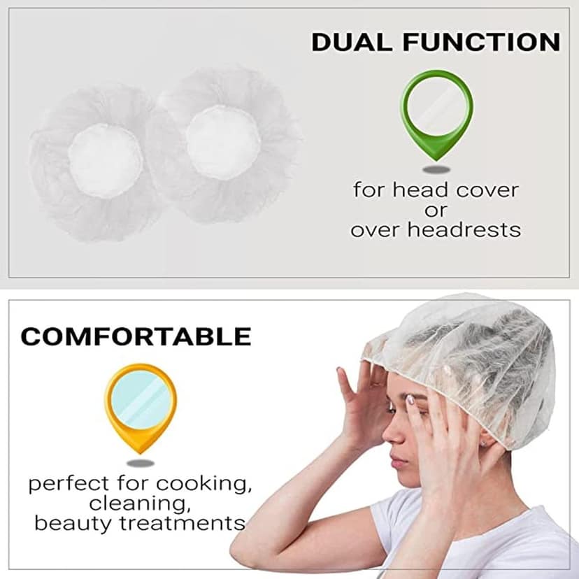 DHRUVINSRI Large Disposable Waterproof Shower Caps for Long Hairs, Hairs Protection – 12 Pack for Women,Value Pack, Elastic fit, Waterproof Protection Travel, Hotel, Spa, Salon view 3