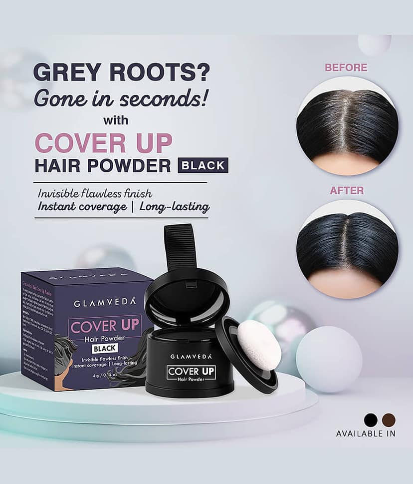 Glamveda Glamveda Hair cover up powder Black hair powder Brow Powder Black Black 4 g view 2