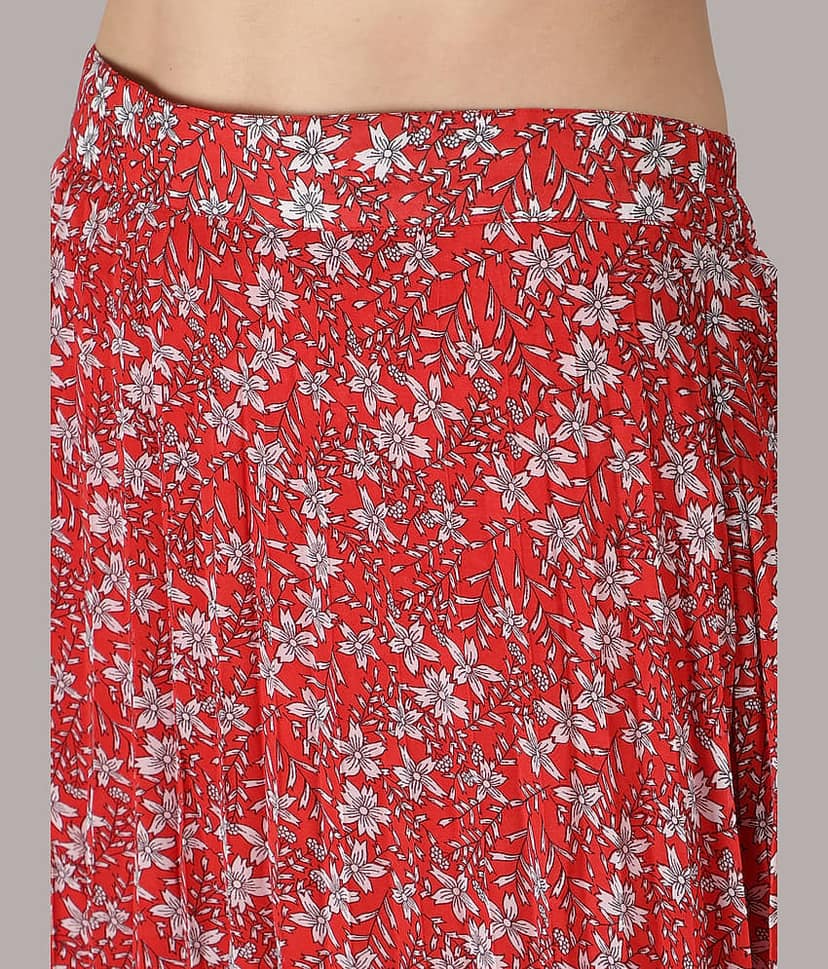 NUEVOSDAMAS - Red Georgette Women's Flared Skirt ( Pack of 1 ) view 2