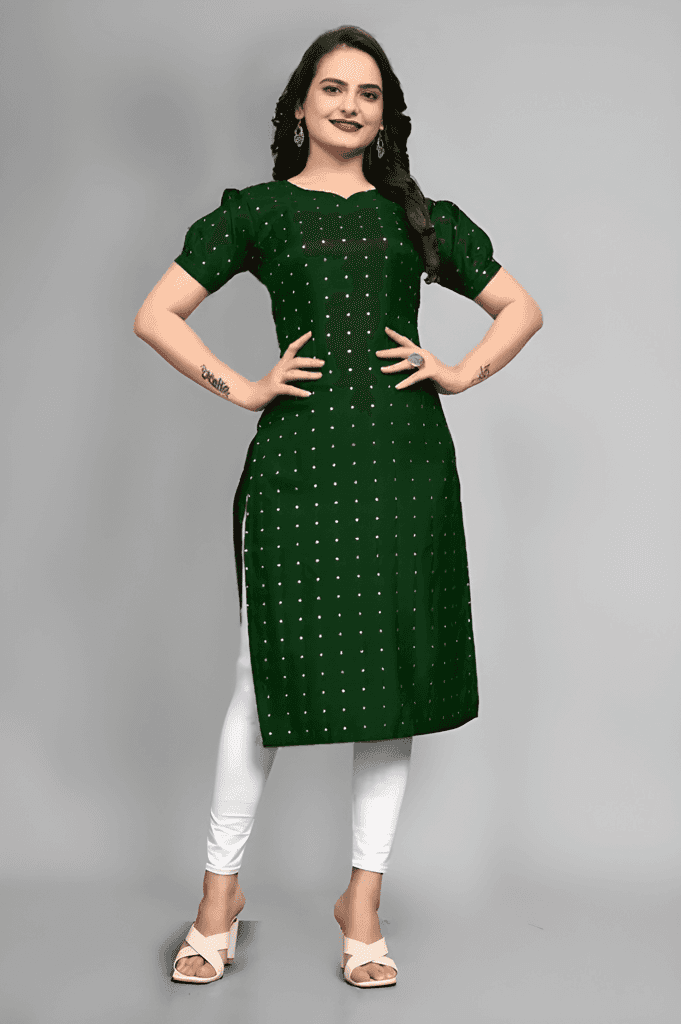 Women Kurti with Modern Pattern, Beautiful Designer Ethnic Wear, Fashionable Traditional Outfit for Casual Wear, Festive Events and Parties view 4