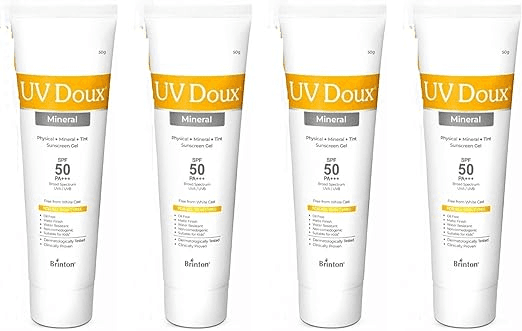 Brinton Sunscreen SPF 50 PA+++ UV Doux Mineral Sunscreen50g x Pack of 4 (200 g)