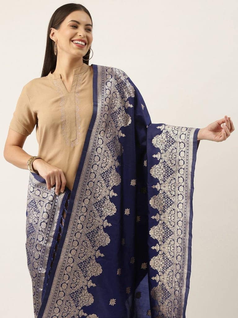 Women's Fancy Woven Banarasi Silk Dupatta view 2