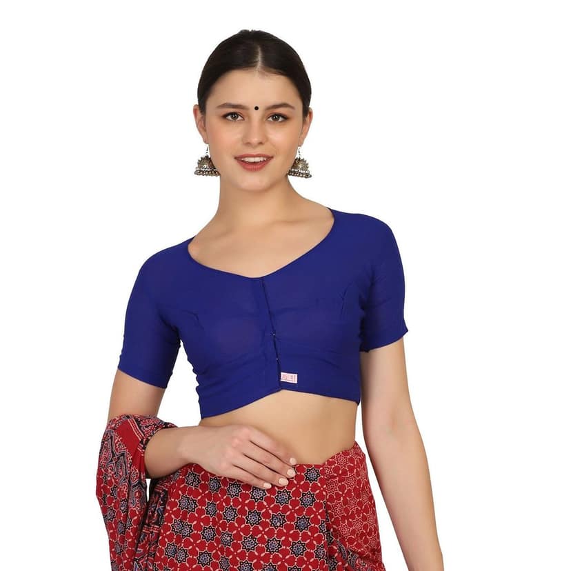 JISB High Neck Blouse ,Ink Blue view 3