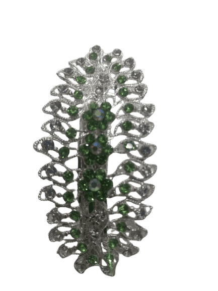 Green Rhinestone Hair Clip view 2