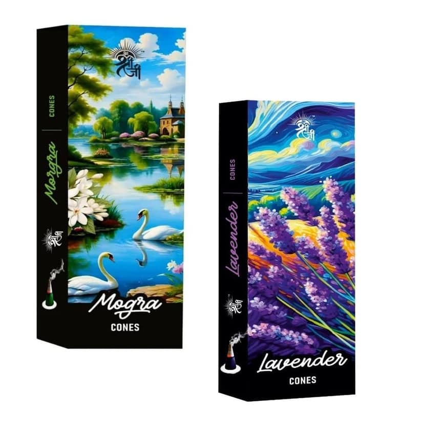 Shri Shriji Flam Aromatic Peace Mogra Incense Cones Combo � Premium Floral Scented Dhoop Cones for Pooja, Meditation, Aromatherapy & Home Fragrance