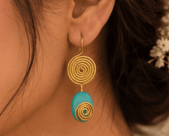Handcrafted Brass Glass Bead Jewellery for Women view 2