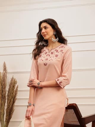 Blush Bloom Embroidered Kurta