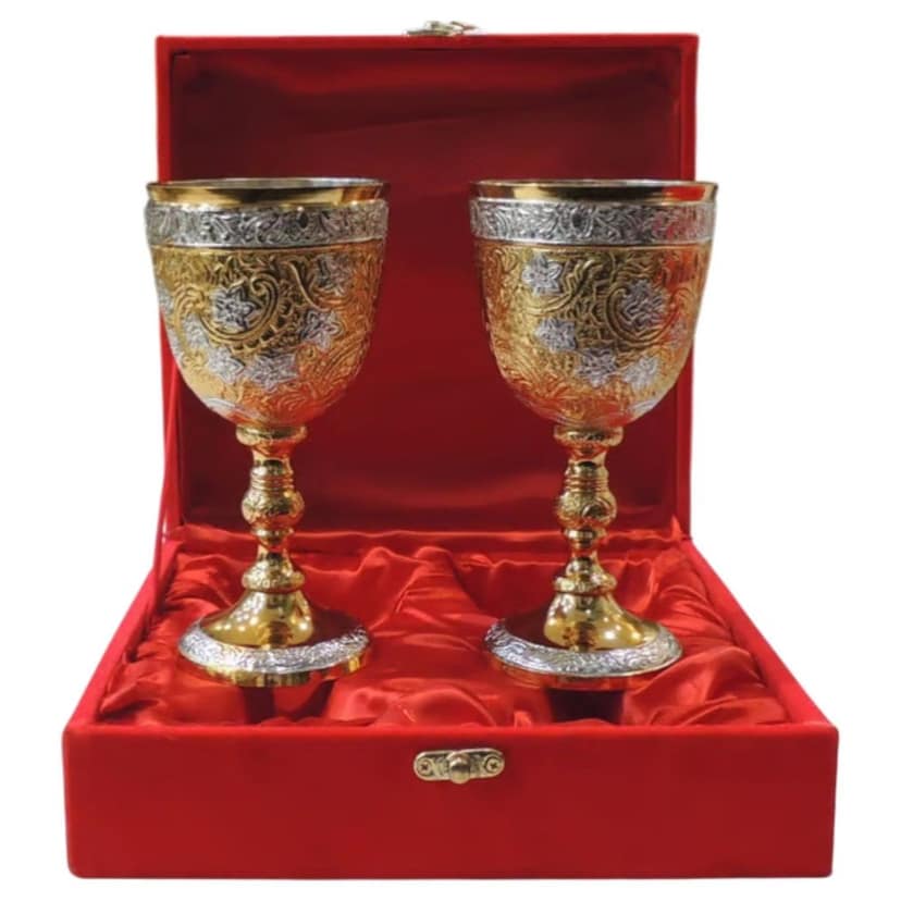 Brass Decorative Glass | Diwali Gifting Drinkware, Height : 6.2 Inch (BMAS305 A) view 2