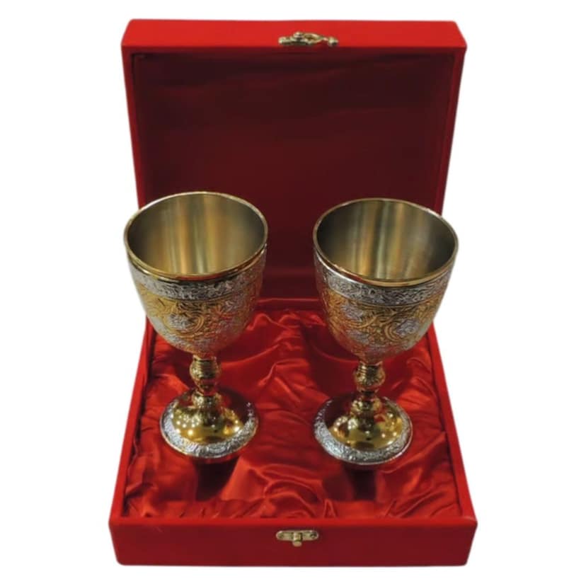 Brass Decorative Glass | Diwali Gifting Drinkware, Height : 6.2 Inch (BMAS305 A) view 3