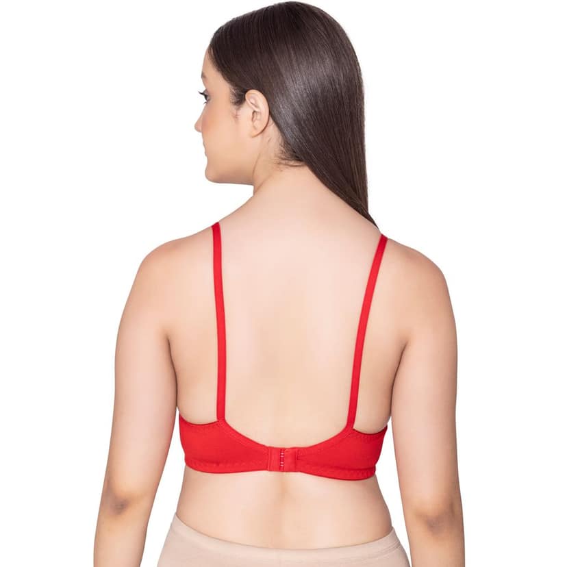 Bodycare polycotton wirefree adjustable straps designer net cup non padded bra-1535BB view 3