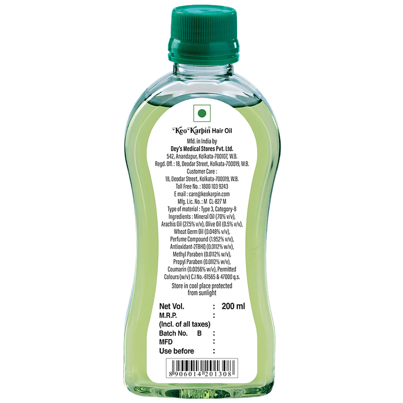 Keo Karpin Hair Oil - Non Sticky With & Olive Oil, 200 Ml view 2