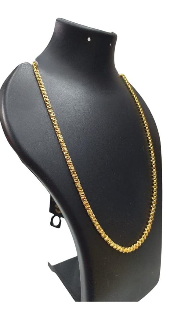Yellow Gold Singapore Chain for Men and Women - 20 Inches view 2