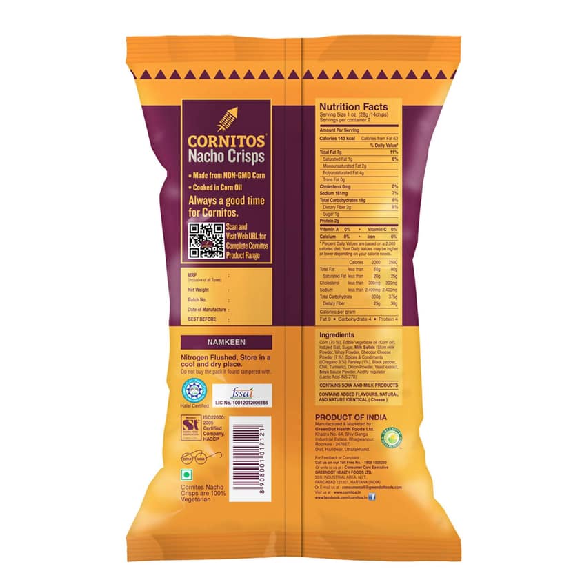 Cornitos Nachos Crisps, Cheese And Herbs, 150 G view 2