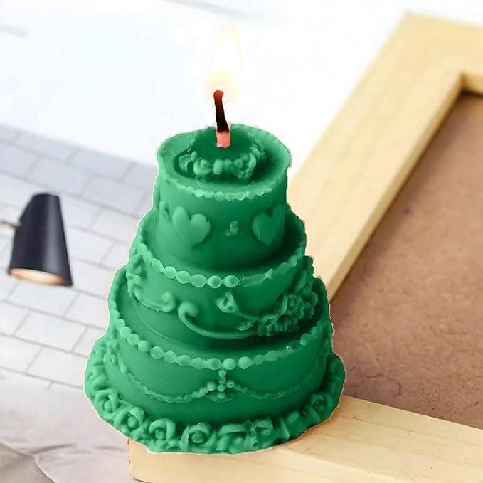 SS Enterprise Organic Soy Wax Cake Shape Designer Candle for Decoration | Scented Aromatic Fragrance Candles | Smoke-Free Cake Candle | Birthday Candle view 2