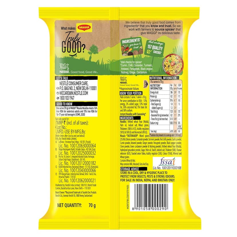 Maggi 2-Minute Instant Noodles, 70G Pouch view 2