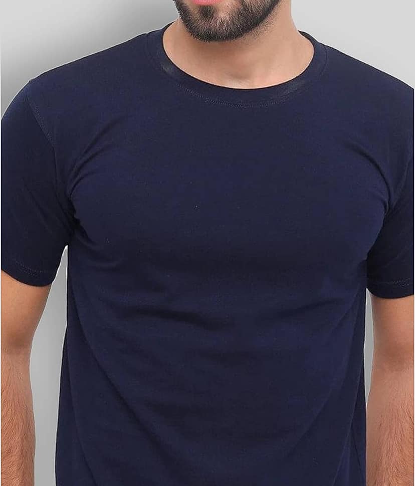 SKYRISE Pack of 1 Cotton Slim Fit Men's T-Shirt ( Navy Blue ) view 2