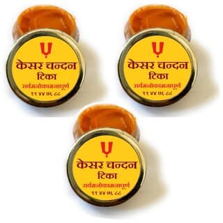 PACK OF 3 CHANDAN KESAR TIKA MADE WITH PURE AND RARE CHANDAN KESAR.