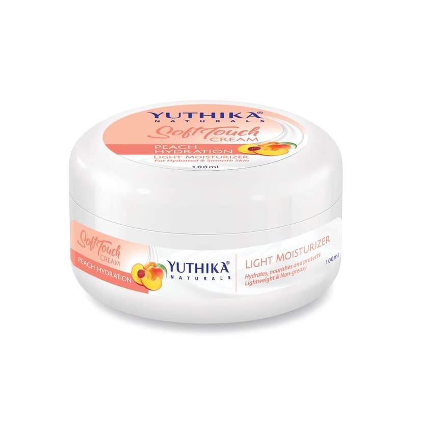 Yuthika Peach Hydration Light Moisturizer Cream for Face, Hand, Body, Dry Skin Moisturizer for All Skin Types - 100ml view 3