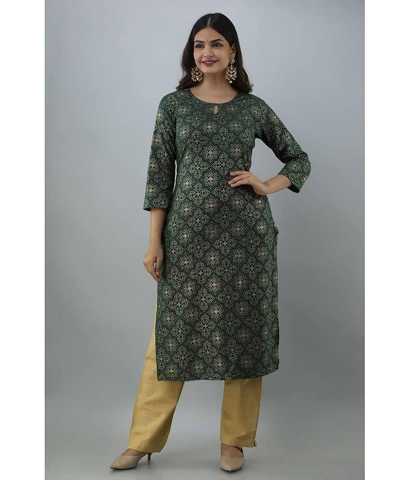 FABRR Cotton Kurti With Pants - Stitched Suit