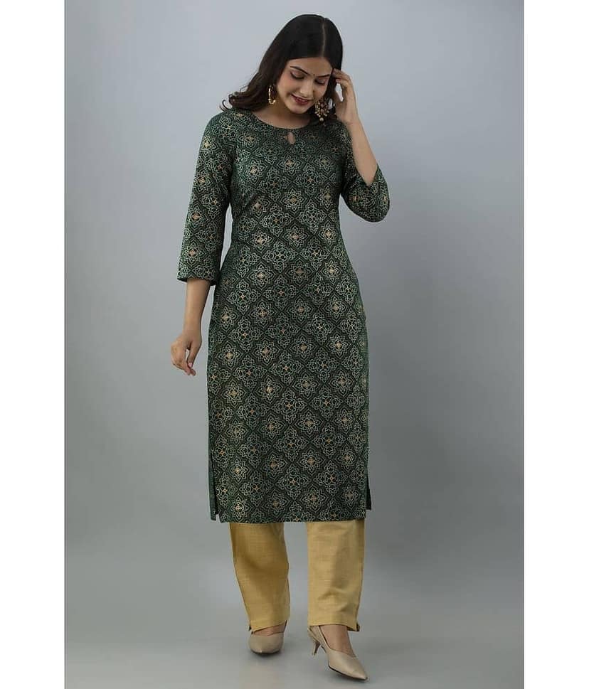 FABRR Cotton Kurti With Pants - Stitched Suit view 2