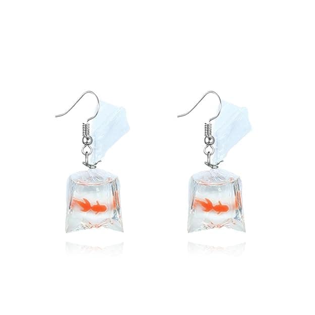 Unique and Creative Goldfish Bag Earrings, the Perfect Gift for Fish Lovers
