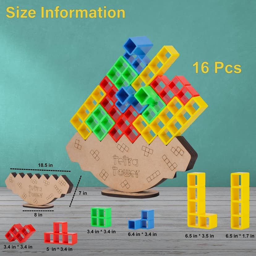 KTRS Enterprise Developmental Interactive Puzzle Stacking Block Game Challenge Balance Tower Promotes Hand-Eye Coordination Board Games view 2